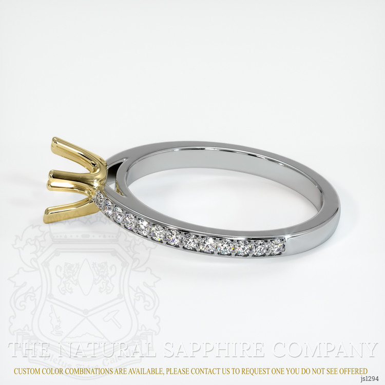 14K Yellow & White Pave Ring Setting