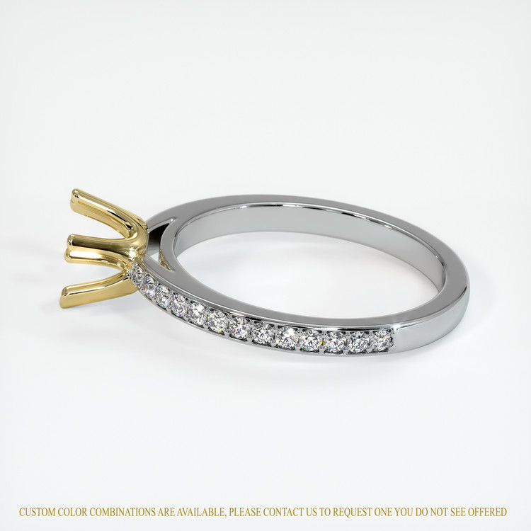 14K Yellow & White Pave Ring Setting