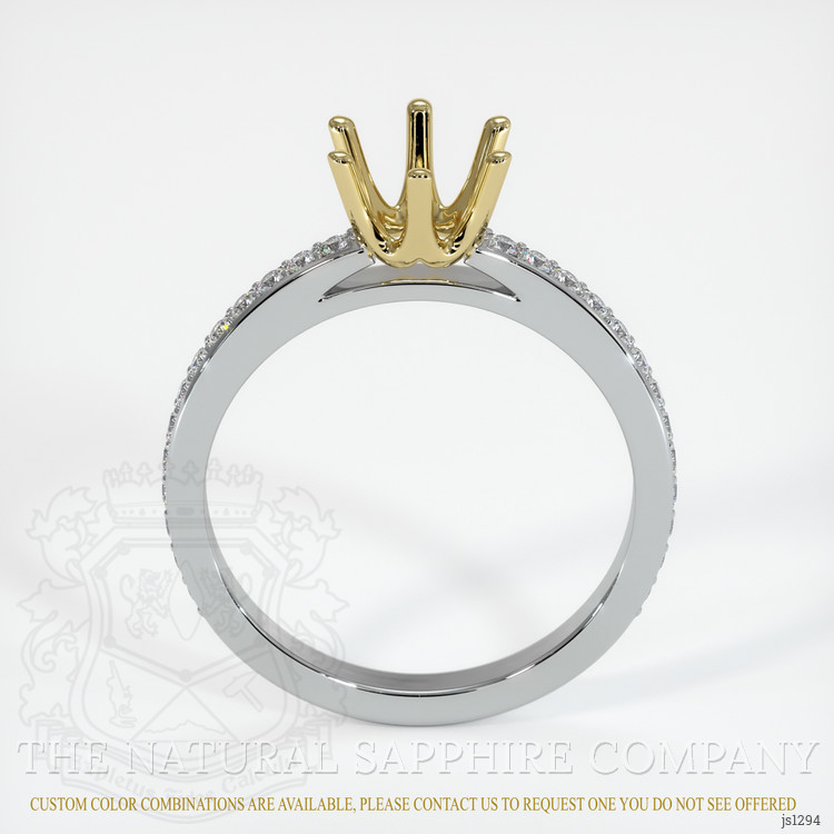 14K Yellow & White Pave Ring Setting