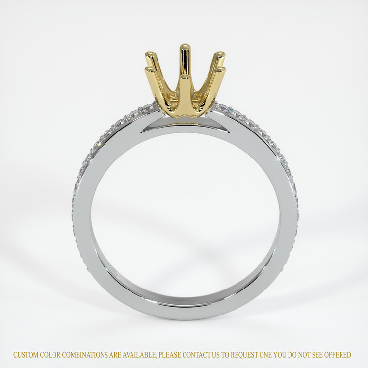 14K Yellow & White Pave Ring Setting