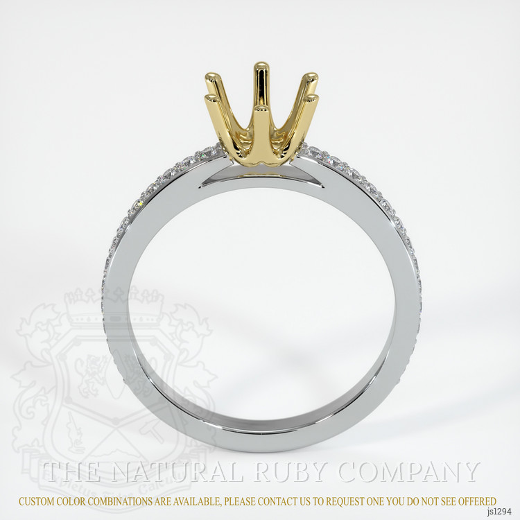 14K Yellow & White Pave Ring Setting