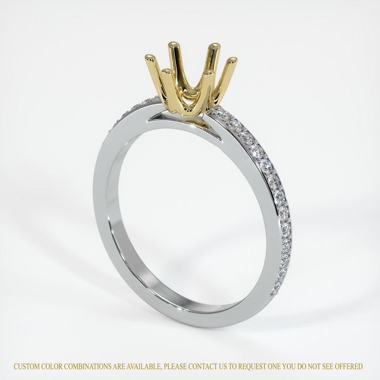 18K Yellow & White Pave Ring Setting