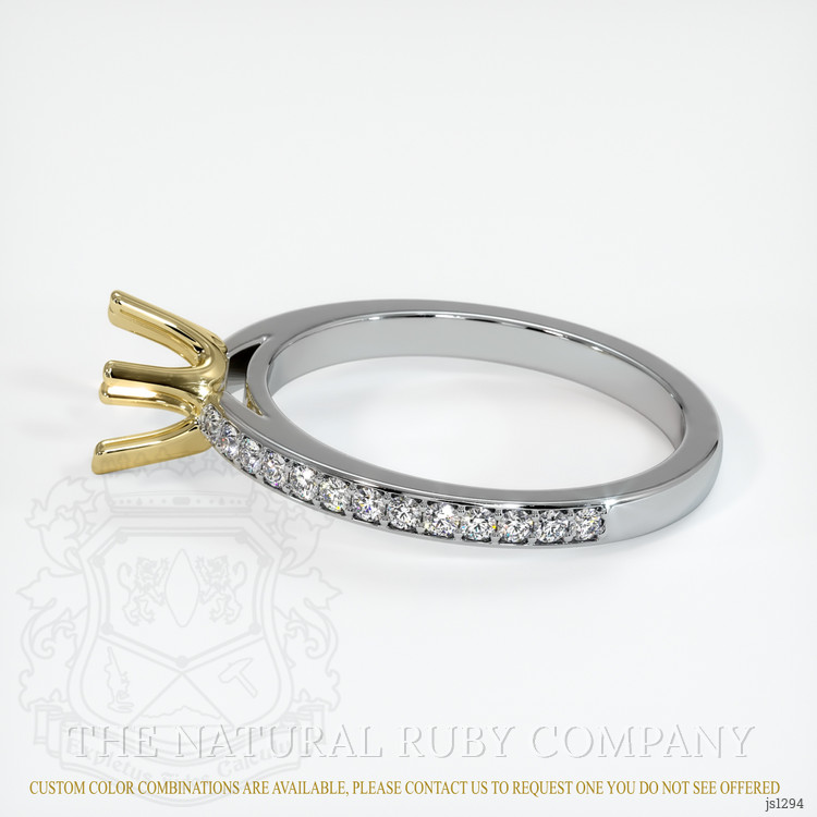 18K Yellow & White Pave Ring Setting