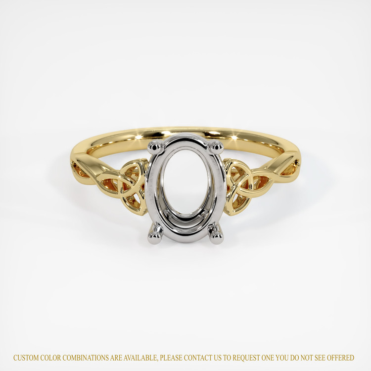 14K White & Yellow Celtic Ring Setting