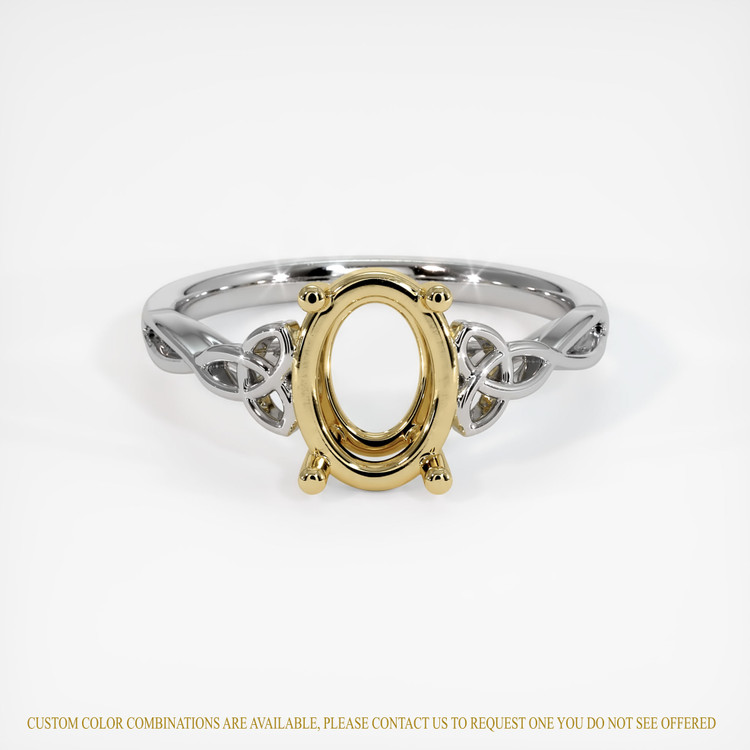 14K Yellow & White Celtic Ring Setting