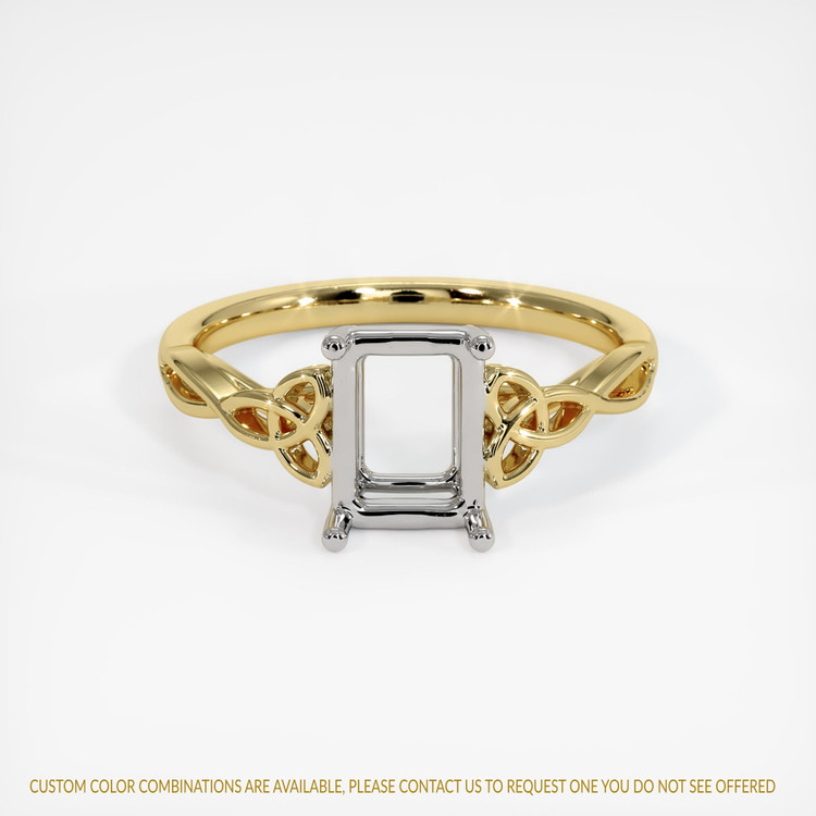 14K White & Yellow Celtic Ring Setting