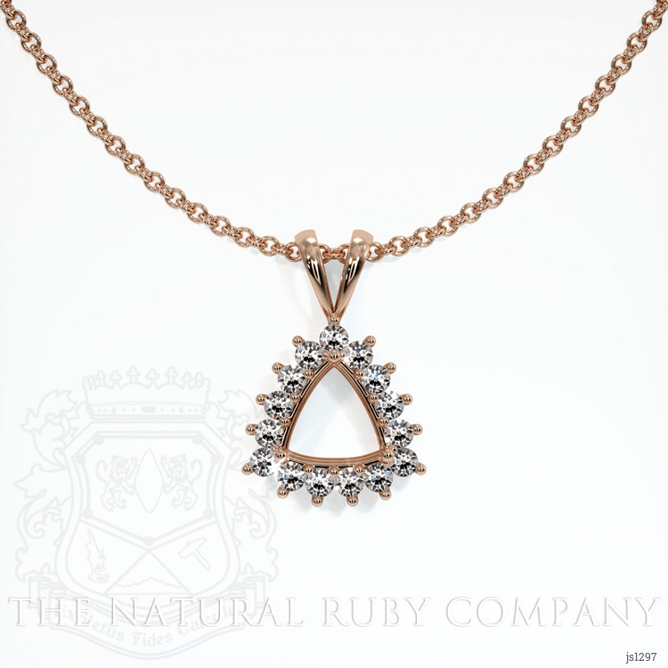 14K Rose Gold Halo Pendant Setting