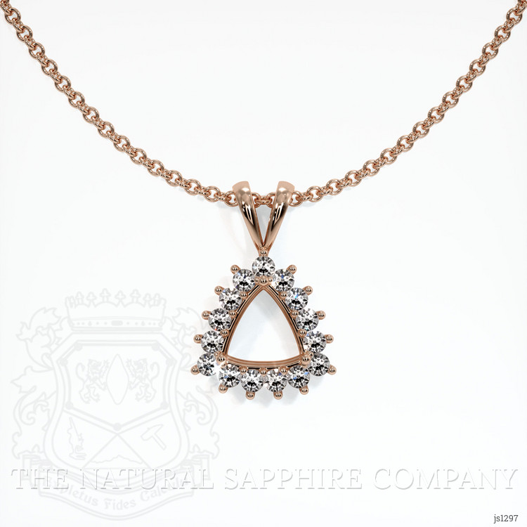 14K Rose Gold Halo Pendant Setting