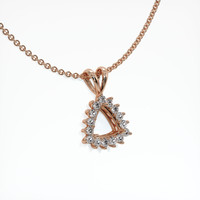 14K Rose Gold Halo Pendant Setting Image