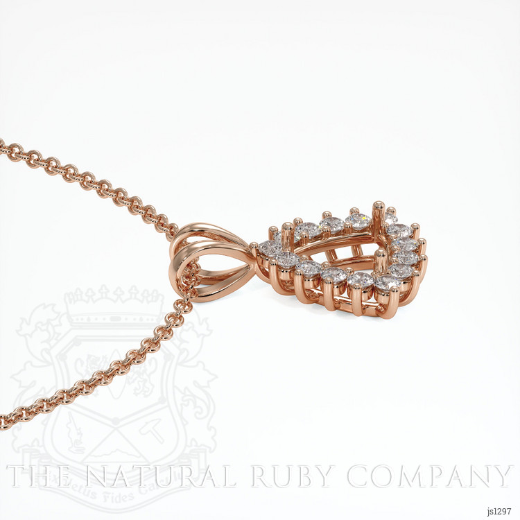 14K Rose Gold Halo Pendant Setting