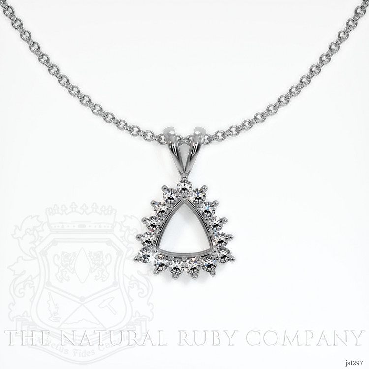 14K White Gold Halo Pendant Setting