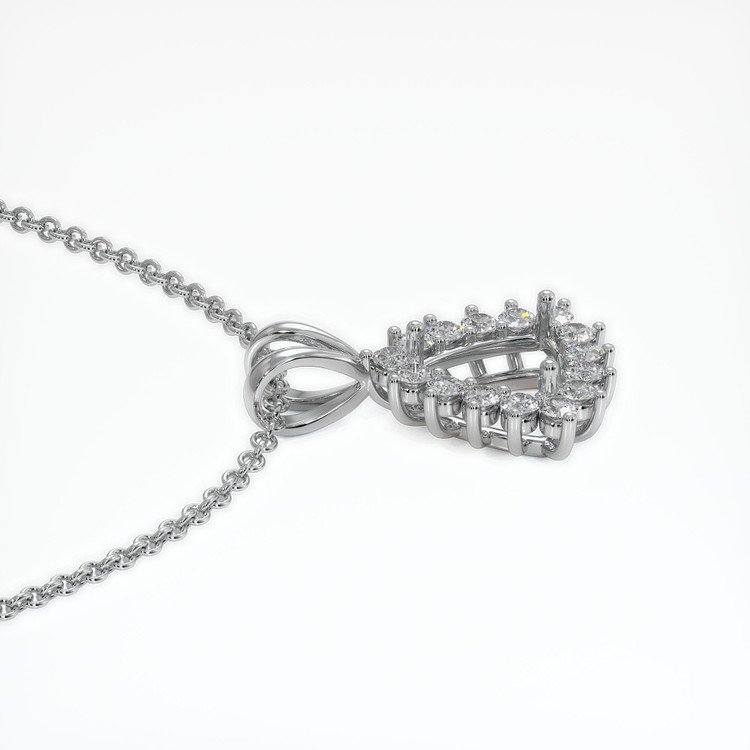 14K White Gold Halo Pendant Setting