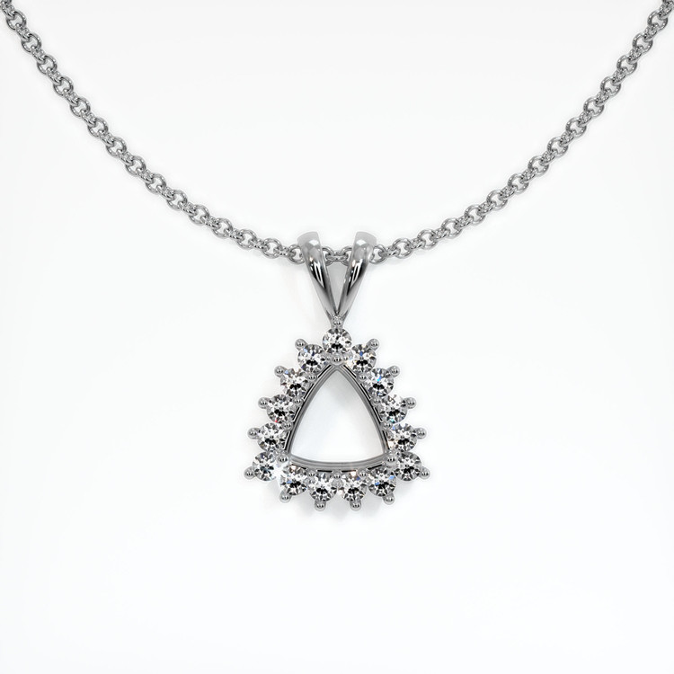 18K White Gold Halo Pendant Setting