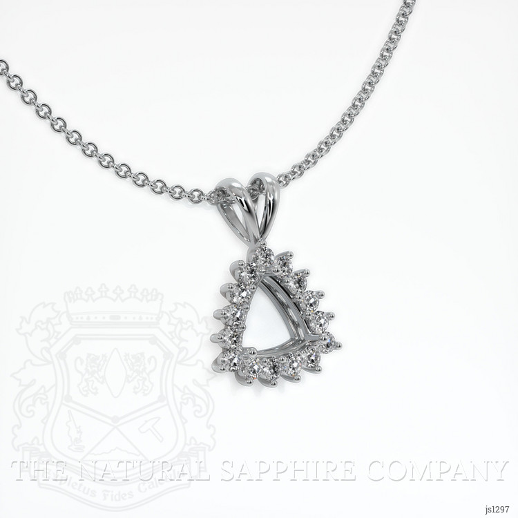 18K White Gold Halo Pendant Setting