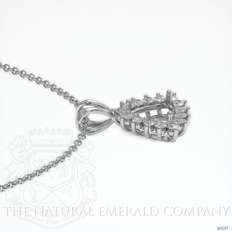 18K White Gold Halo Pendant Setting