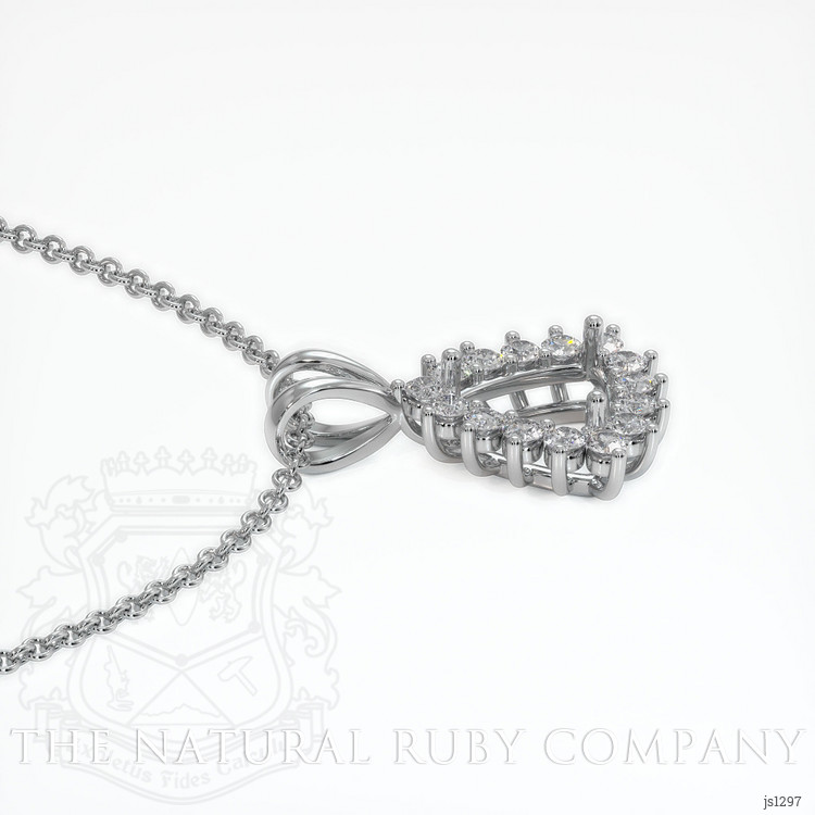 18K White Gold Halo Pendant Setting