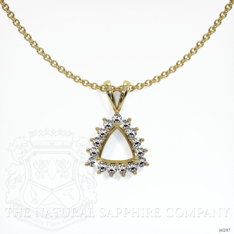 14K Yellow Gold Halo Pendant Setting