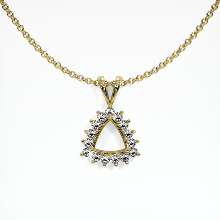 14K Yellow Gold Halo Pendant Setting