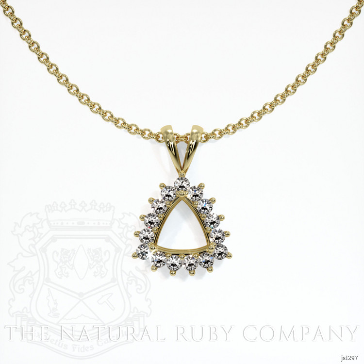 14K Yellow Gold Halo Pendant Setting