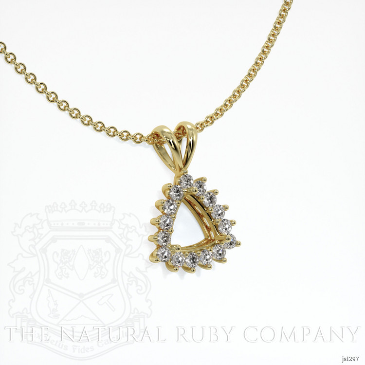 14K Yellow Gold Halo Pendant Setting