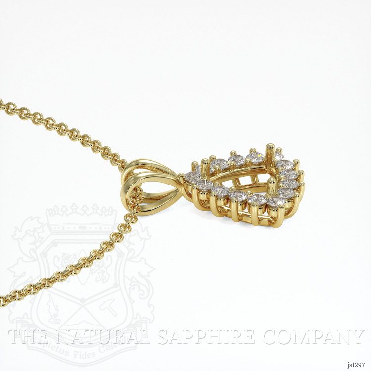 14K Yellow Gold Halo Pendant Setting