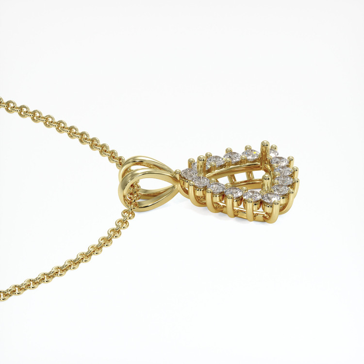 14K Yellow Gold Halo Pendant Setting