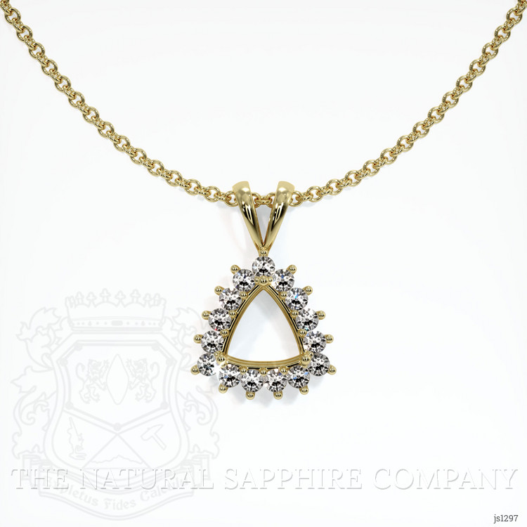 18K Yellow Gold Halo Pendant Setting