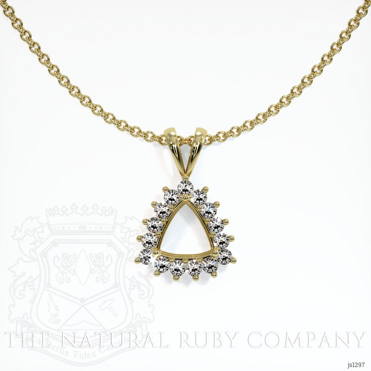 18K Yellow Gold Halo Pendant Setting