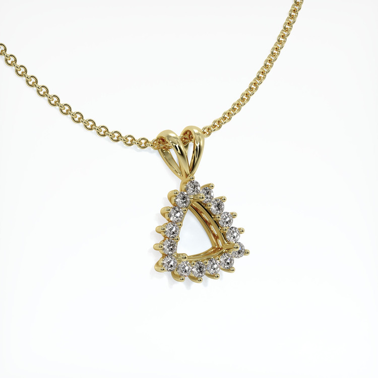 18K Yellow Gold Halo Pendant Setting