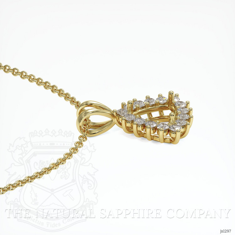 18K Yellow Gold Halo Pendant Setting