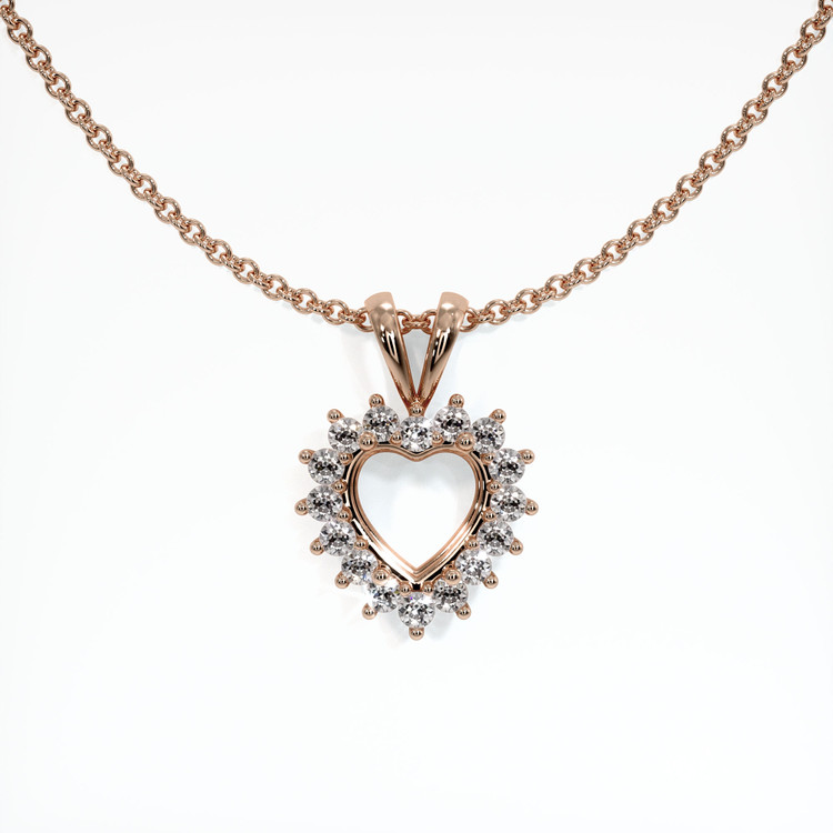 14K Rose Gold Halo Pendant Setting