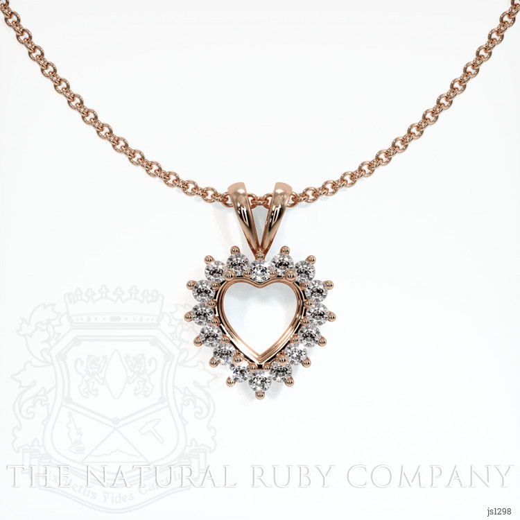 14K Rose Gold Halo Pendant Setting