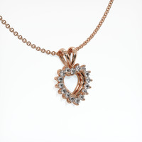 14K Rose Gold Halo Pendant Setting Image