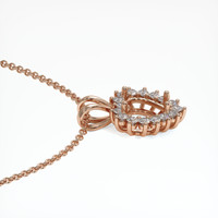 14K Rose Gold Halo Pendant Setting Image