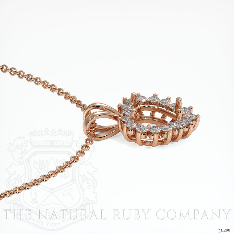 14K Rose Gold Halo Pendant Setting