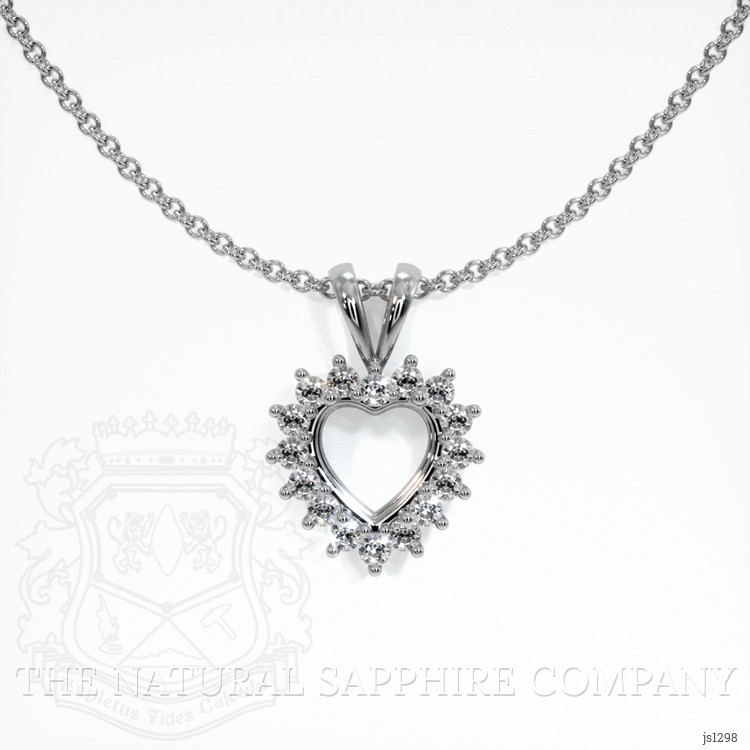 10K White Gold Halo Pendant Setting