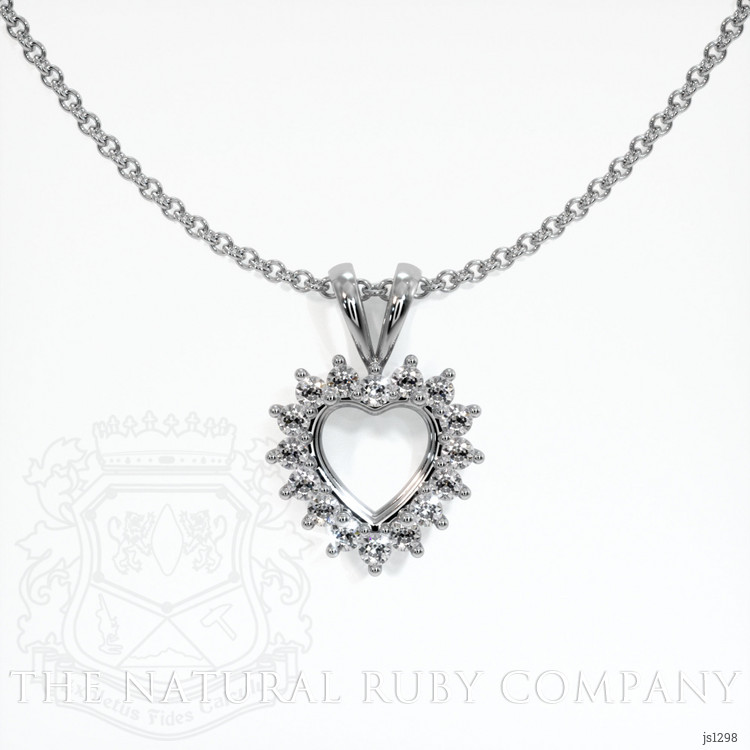 14K White Gold Halo Pendant Setting