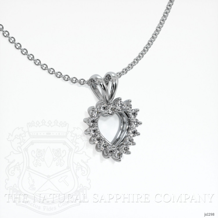 14K White Gold Halo Pendant Setting