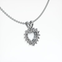 18K White Gold Halo Pendant Setting Image
