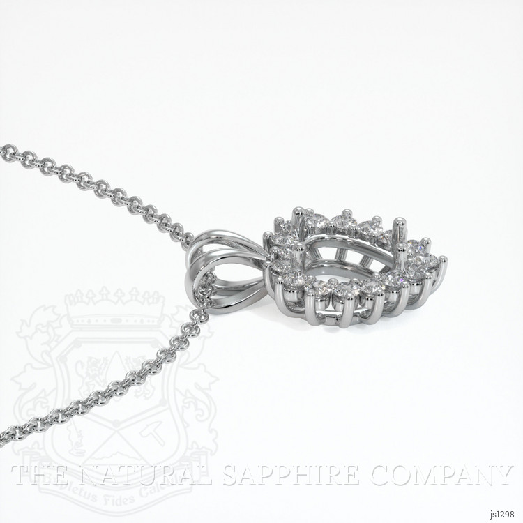 18K White Gold Halo Pendant Setting