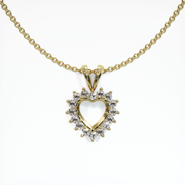 14K Yellow Gold Halo Pendant Setting