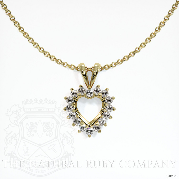 14K Yellow Gold Halo Pendant Setting