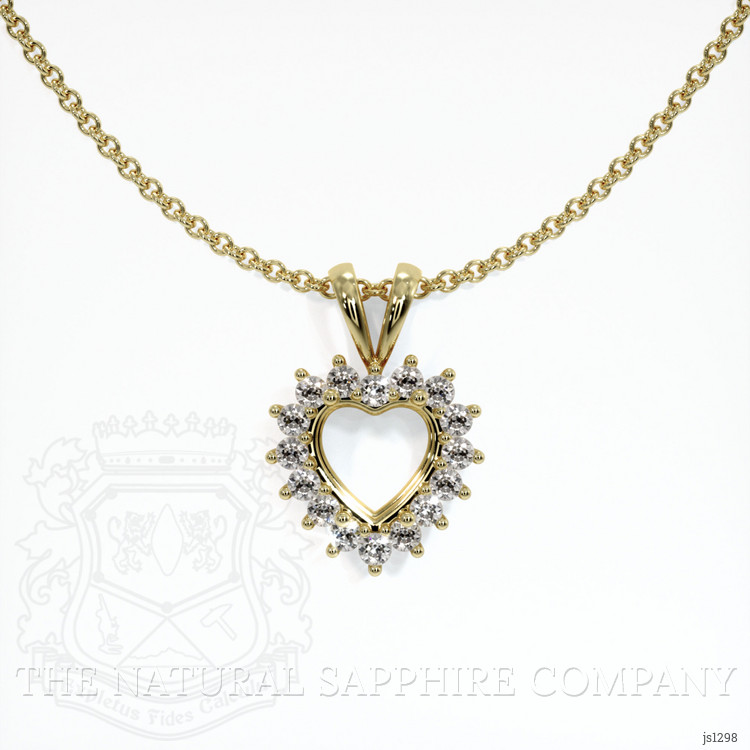 14K Yellow Gold Halo Pendant Setting