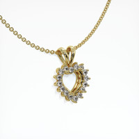 14K Yellow Gold Halo Pendant Setting Image
