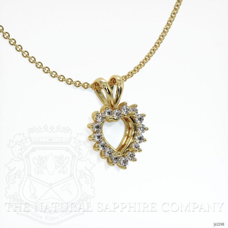 14K Yellow Gold Halo Pendant Setting