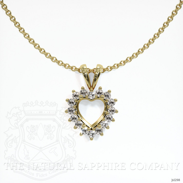 18K Yellow Gold Halo Pendant Setting