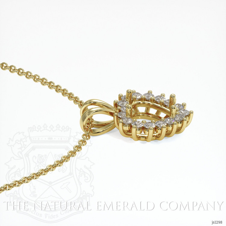 18K Yellow Gold Halo Pendant Setting