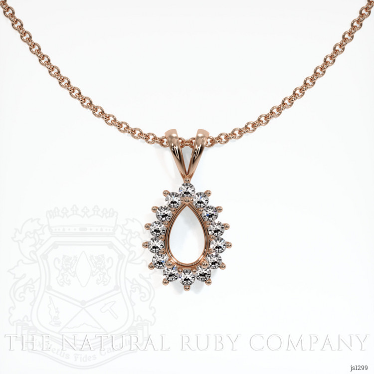 14K Rose Gold Halo Pendant Setting