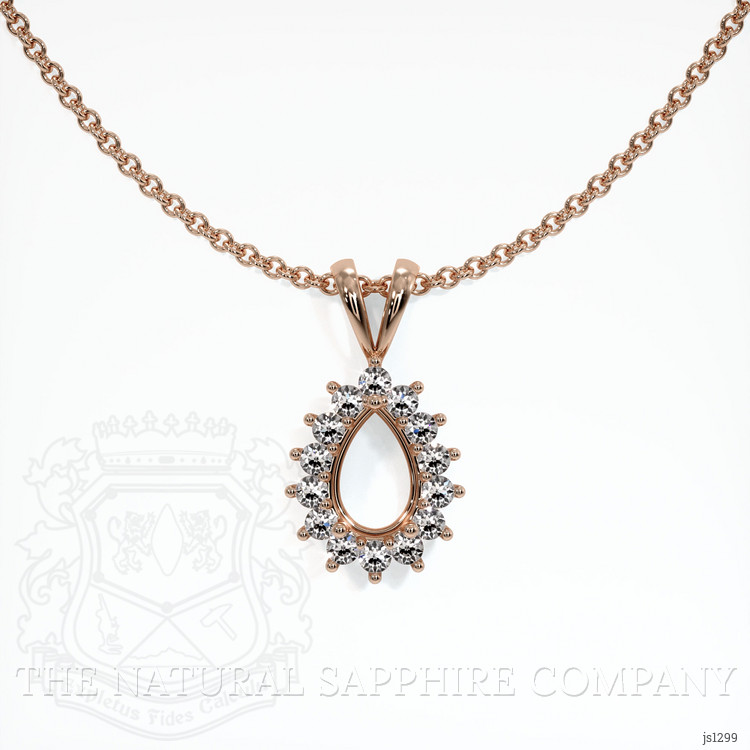 14K Rose Gold Halo Pendant Setting