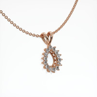 14K Rose Gold Halo Pendant Setting Image
